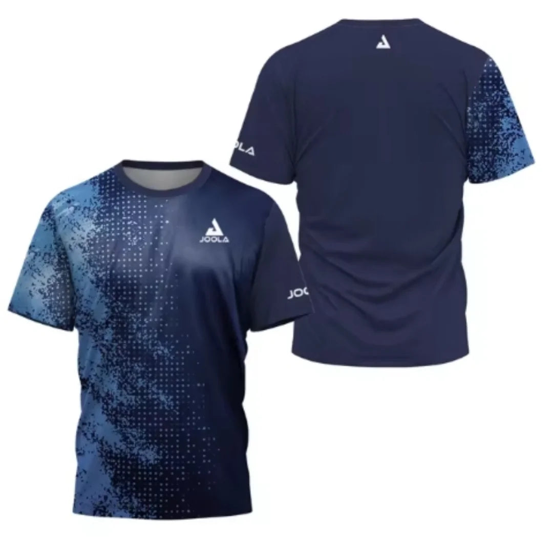 2024 New Men's T-shirt Summer Fashion Table Tennis Flower Printed Short sleeved Badminton Tennis Quick drying Short sleeved Men'