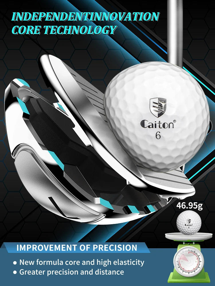 Caiton 100pcs 3-Layer Golf Balls - High Performance, Long Distance, Spin Control, Durable, High Accuracy - Training & All Levels