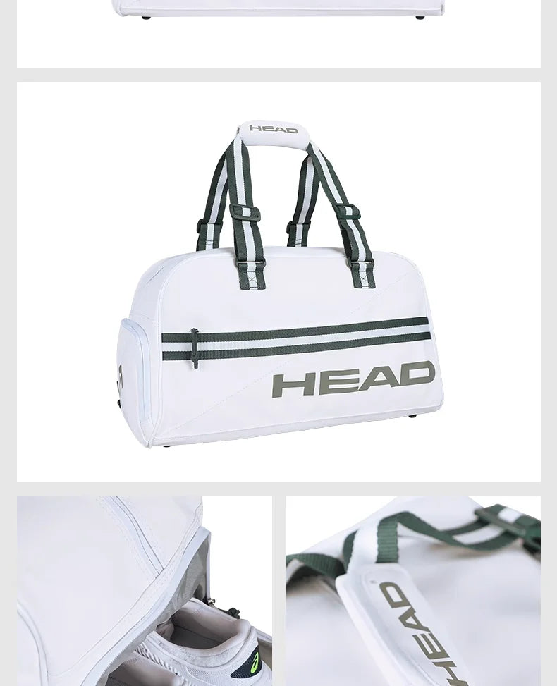 HEAD Tennis Bag Simple Fashion Court Bag Portable Tennis Racket Bag with Shoe Compartment Comfortable Racket Bag