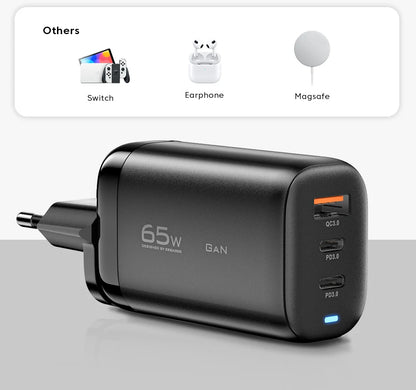 65W GaN USB C Charger With PPS Fast Charge For Laptops And Mobile Devices