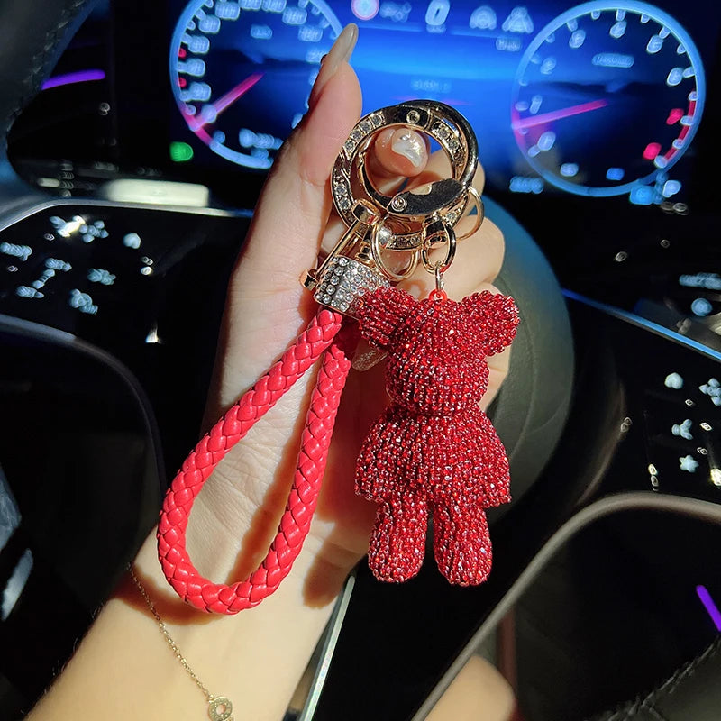 Diamond Bear Bag Pendant & Keychain – Stylish Gift Accessory