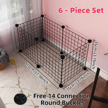 Pet Fence Panels 35x35 Cm Iron Wire Mesh Black With Universal Connectors