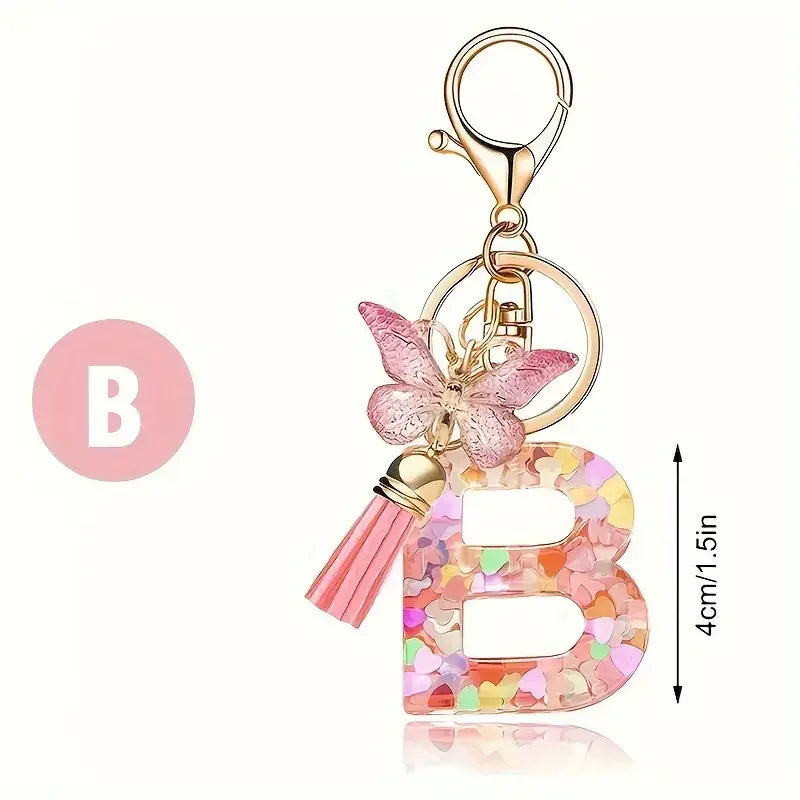 Trendy A-Z Letter Keychain – Car Key Ring & Party Gift Jewelry for Women
