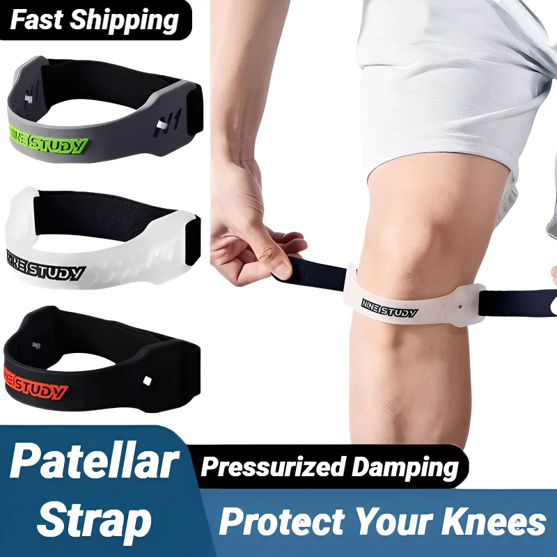 Adjustable PVC Knee Patellar Band Tendon Support Strape Brace Shock Absorption Compression Strap Pads Sport Protection