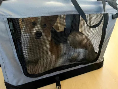 Nylon Car Travel Pet Carrier Folding Cage For Medium And Large Dogs