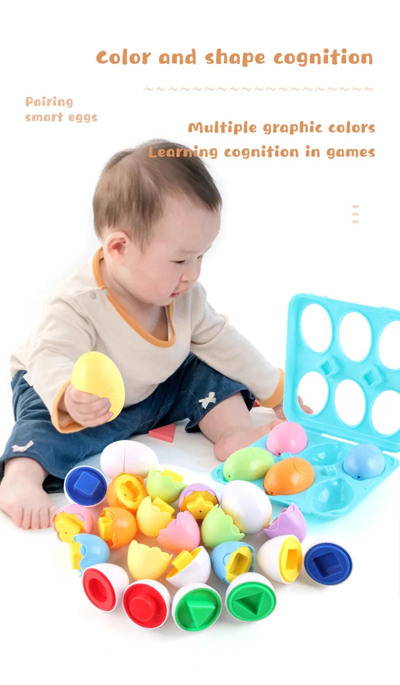 12-Piece Egg Sorting Toy Set For Sensory Learning Activity