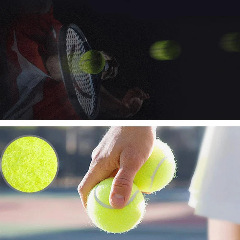 3pcs Professional Rubber Tennis Ball High Resilience Tennis Practice Ball for School Club Competition Training Exercises