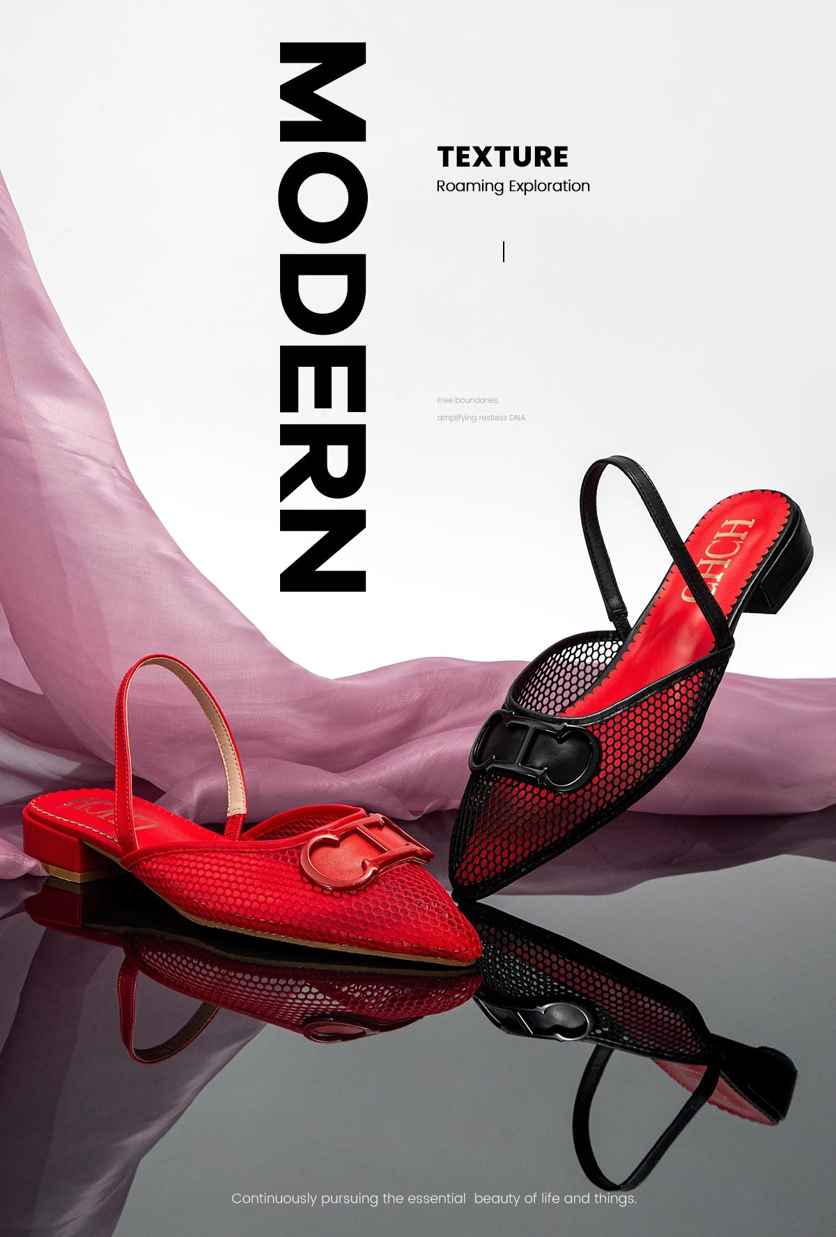 CHCH Women's Flat Shoes 2024 New Mesh Hollow Sandals Black Women's Shoes