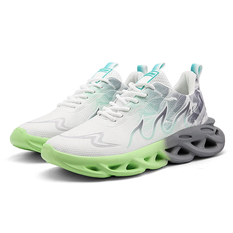 Summer Unisex Running Shoes Men Women Lightweight Mesh Breathable Comfortable Flat Soft Tennis Shoes Lace-up Sneakers Man 36-46