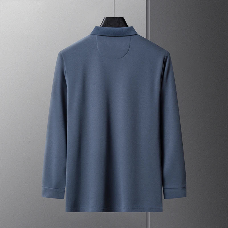 Popular Men's Spring and Autumn Horse Logo Trendy Brand Temperament Fashionable Outdoor Sports Top Long Sleeved Polo Shirt