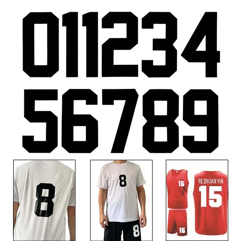 20*11CM/ Big Number Letter Patches Clothes Sticker,0~9 White,Black Digital Number Jersey Badges Heat Transfer Iron on Patches
