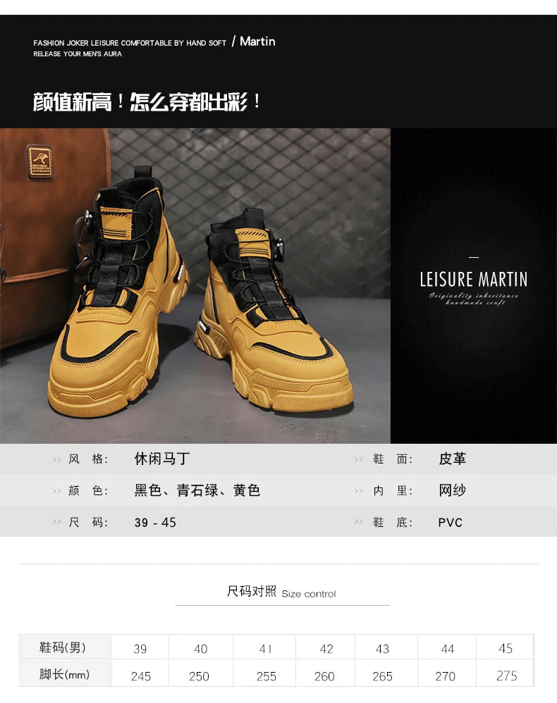 Winter Leather Boots Ankle Outdoor Work Chelsea Style