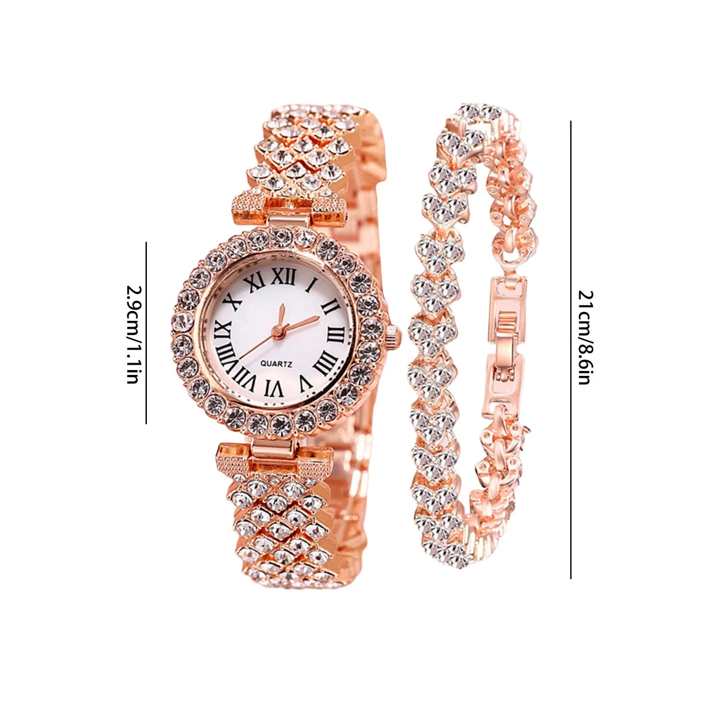 Stylish Women’s Dress Watch & Bracelet Combo – Modern Luxury Look