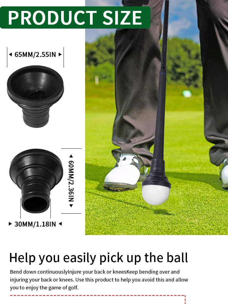 Caiton Park Golf Ball Retriever, Soft Rubber, Effortless Pickup, No Bending, Quick & Easy Installation, Essential Golf Accessory