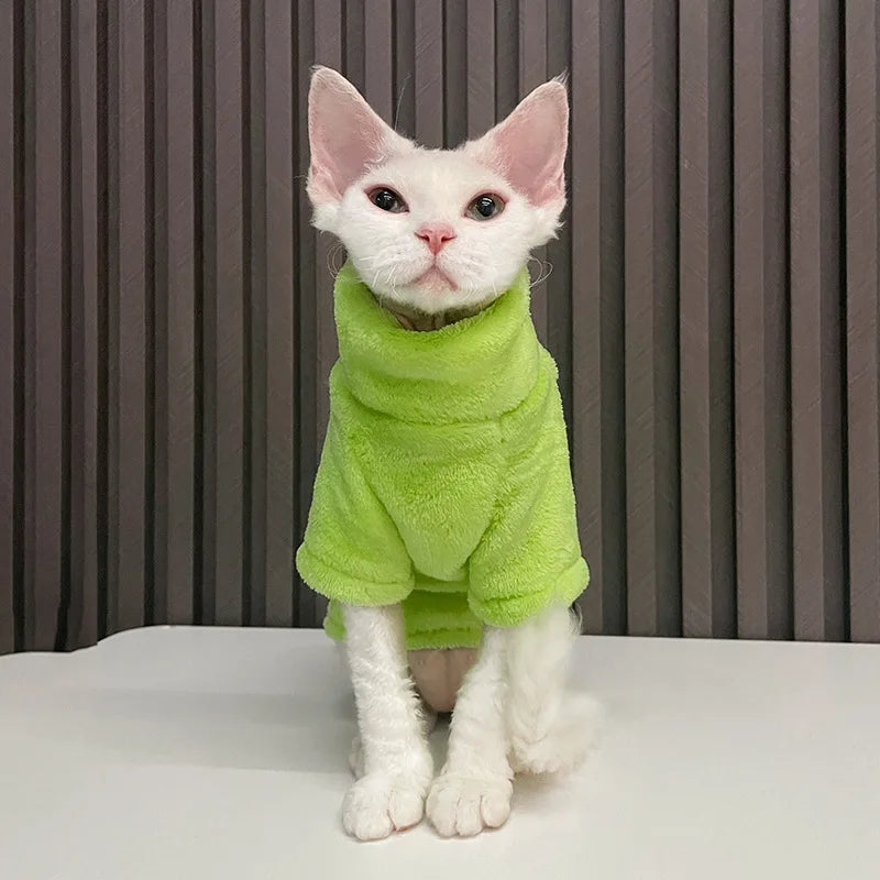 XS-XXL Hairless Cat Sweater Winter Fashion Thickening Warm Sphynx Pet Clothes Comfortable Winter Cat Clothes for Small Dogs Vest
