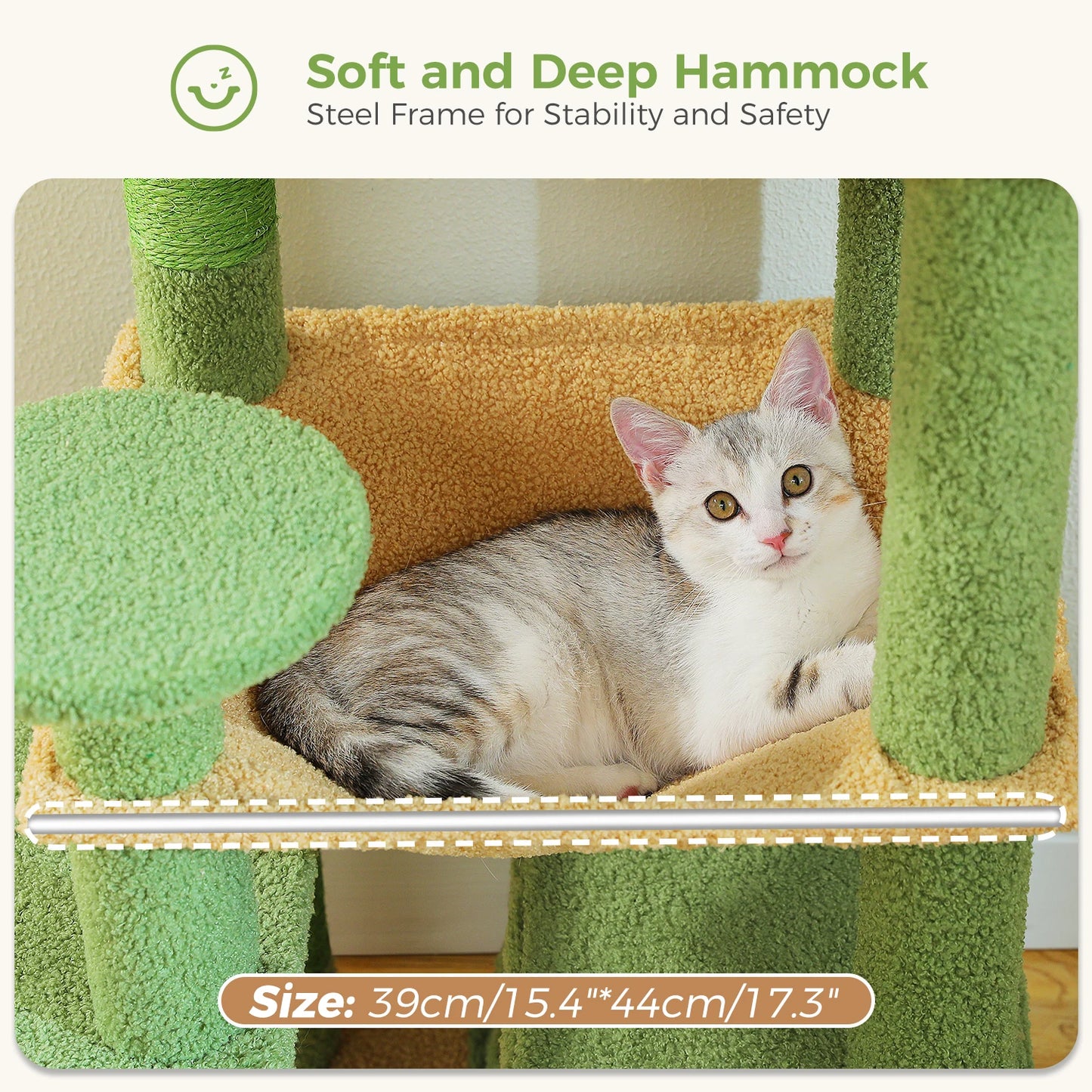 6-levels Cat Tree Tower with Joyful Pompom,Cozy Hammock,Double Condos,2 Top Perches,5 Scratching Posts Perfect for Indoor Cats