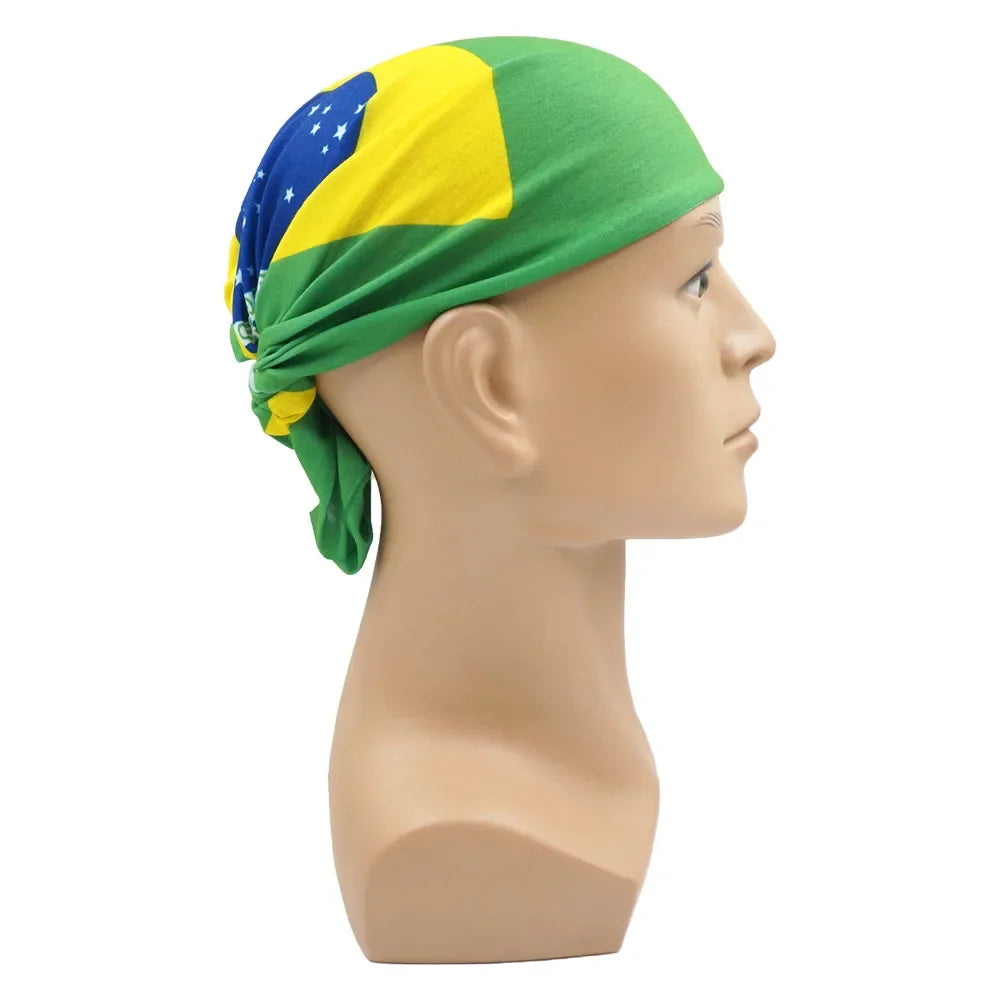 World Football Fans National Flag Face Bandanas Spain France Korea Mexico Germany Seamless Neck Gaiter Men Women Headwear Scarf