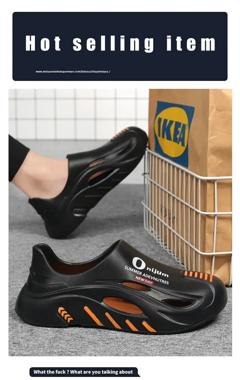 Mens Summer Beach Flip Flops EVA Sole Outdoor Casual