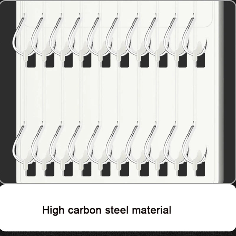 10 pair Fishing Hooks With Tippet 45cm Line Set Carbon Steel Double Fishing line Hook Fish Barbed Carp Fishing