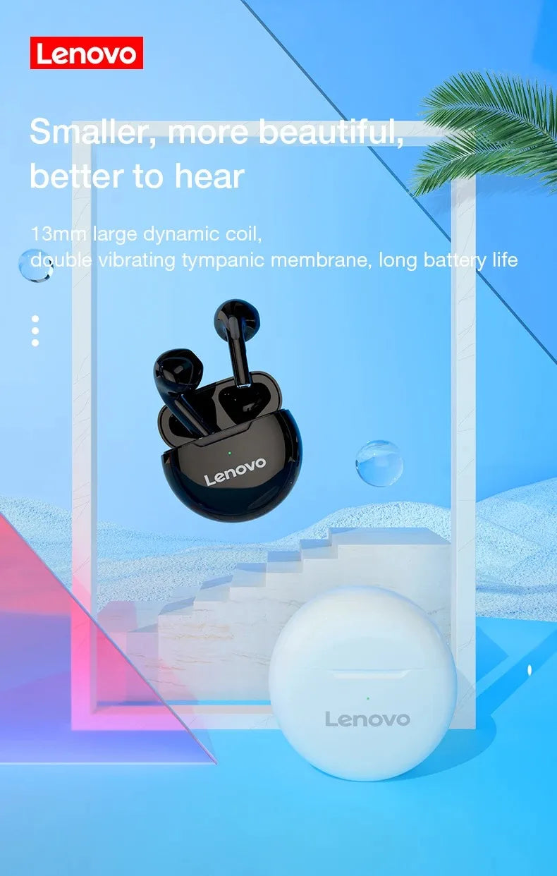 Lenovo HT38 TWS Bluetooth Earphone Mini Wireless Earbuds with Mic for iPhone Xiaomi Sport Waterproof 9D Stere Headphone