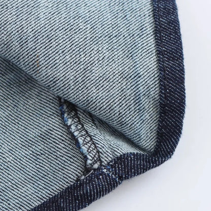 Denim Midi Dress For Women With Lapel And Side Zipper