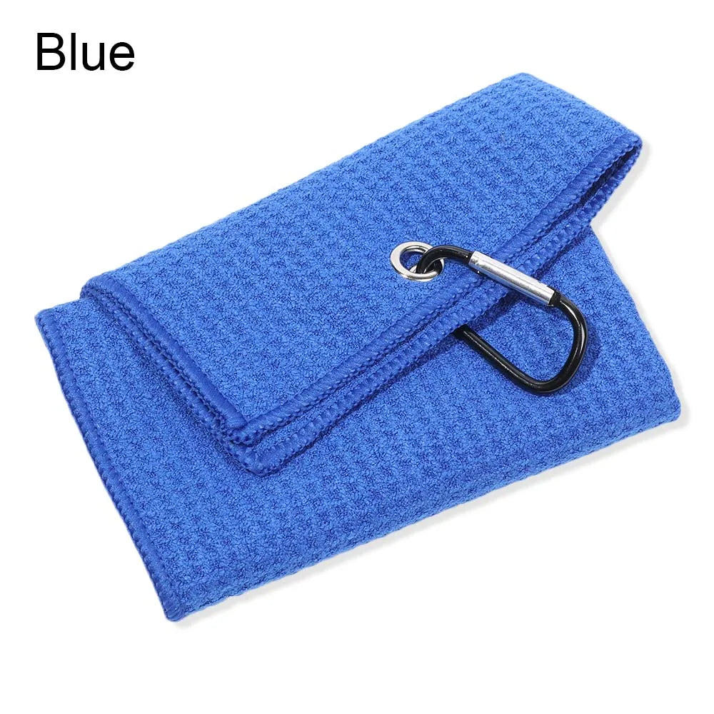 Cotton High Water Absorption Microfiber Cleaning Towels Golf Towel With Carabiner Hook Cleans Clubs