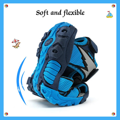 Unisex Kids Closed-Toe Summer Beach Sandals For Ages 7-13