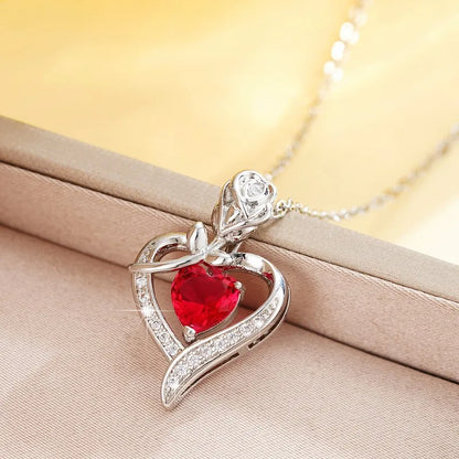 Heart Shaped Pendant Necklace, Hollow Design, Zinc Alloy Jewelry