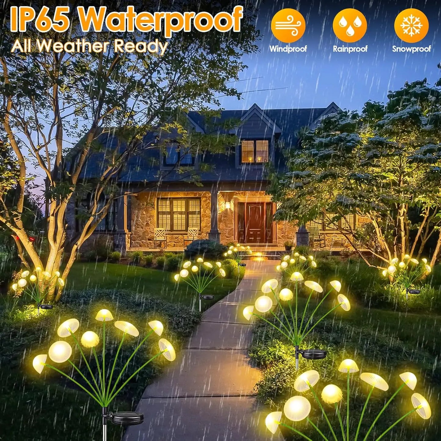 Solar Garden LED Mushroom Lights – Dual Mode, Waterproof Patio & Yard Pathway Decor