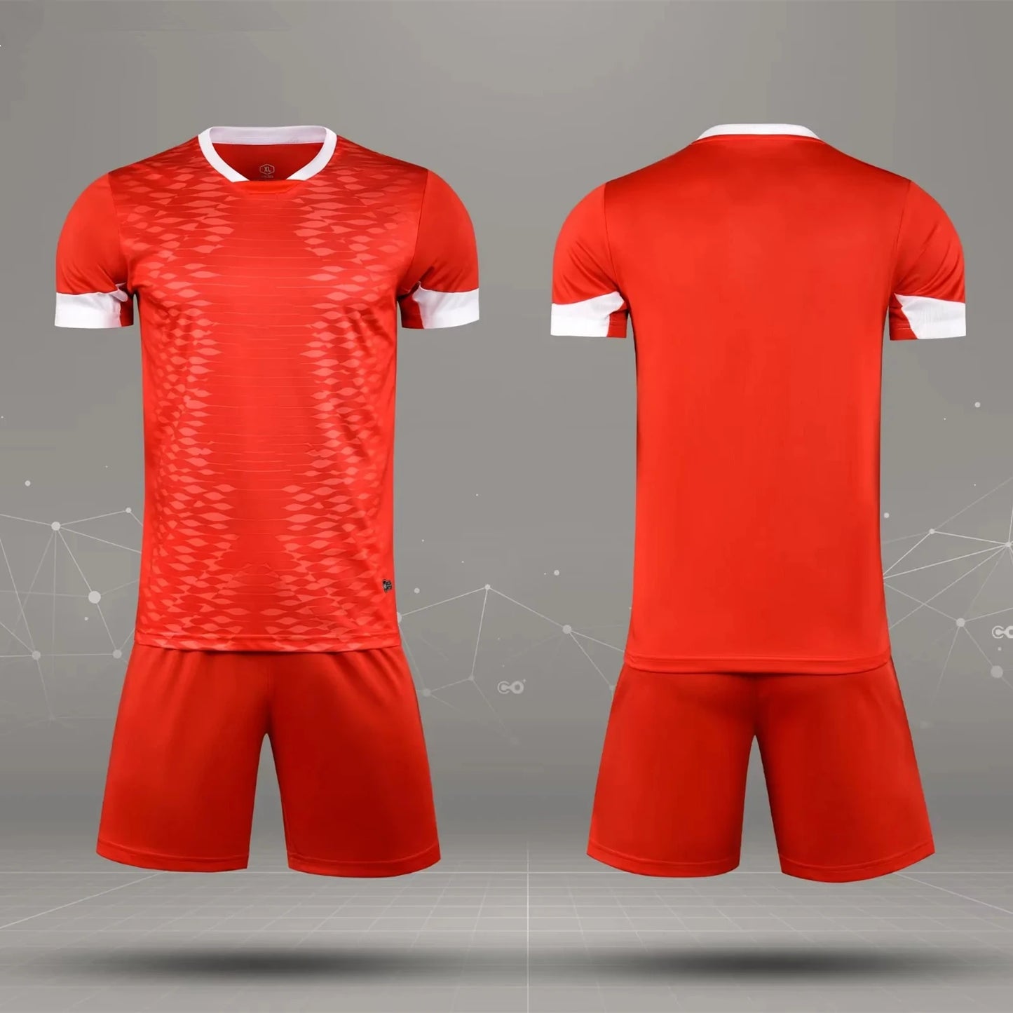 Mens Women Kids Soccer Set Short Sleeve Football Jerseys Uniforms Shirts Shorts Team Training Sport Kit Clothing Suit Breathable