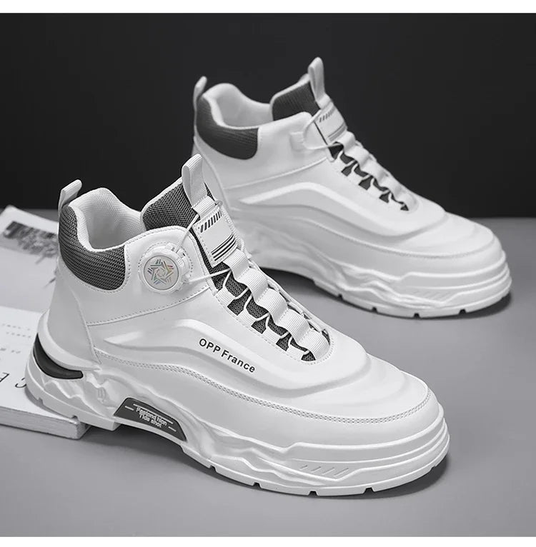 Mens Mesh Breathable Thick Sole Casual Shoes Lace Up