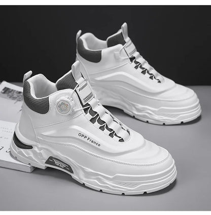 Mens Mesh Breathable Thick Sole Casual Shoes Lace Up