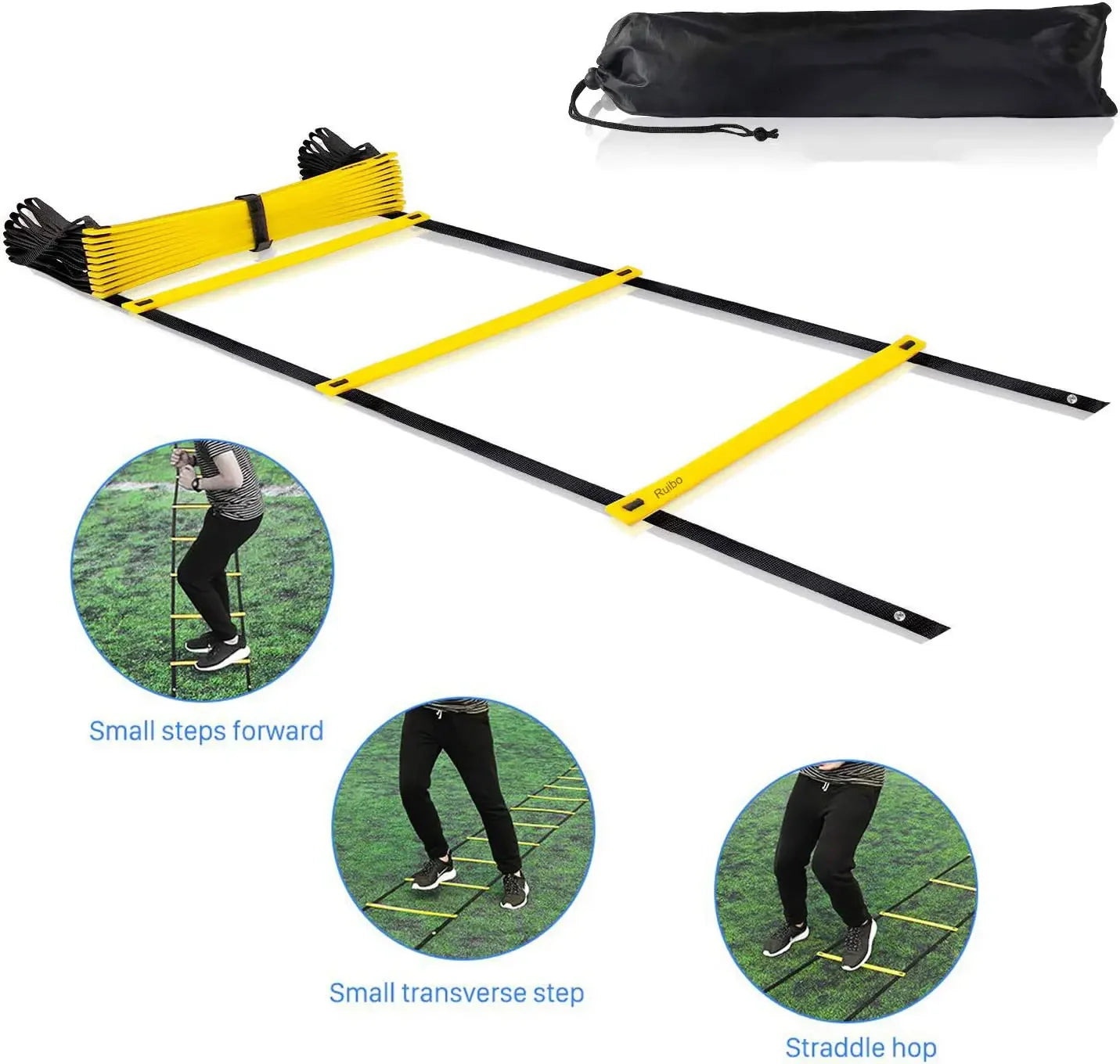 Professional Agile Ladder-Heavy duty Nylon Training Ladder with Anti slip Rod,Foldable,Easy to Carry,Suitable for Sport Training