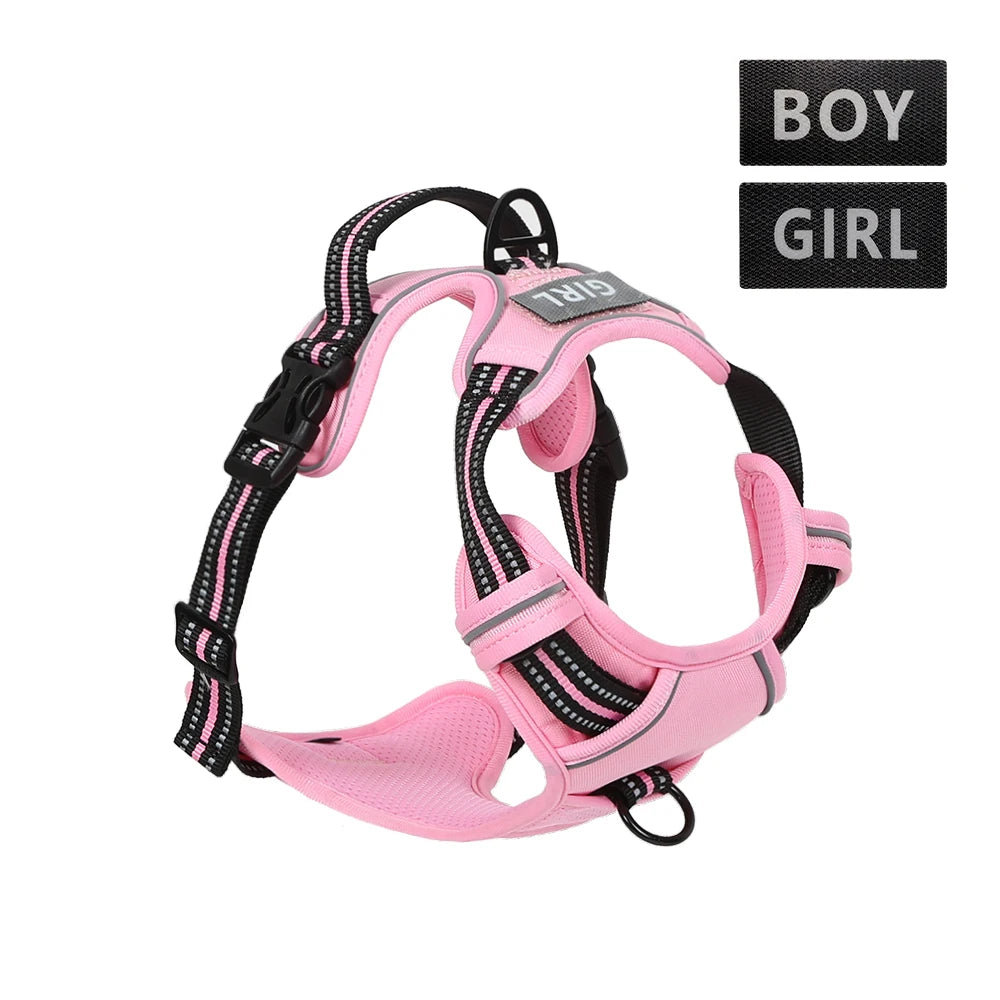 No Pull Dog Harness Front Clip Heavy Duty Reflective Easy Control Handle for Large Dog Walking