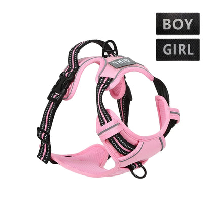 No Pull Dog Harness Front Clip Reflective Heavy Duty Handle For Large Dogs