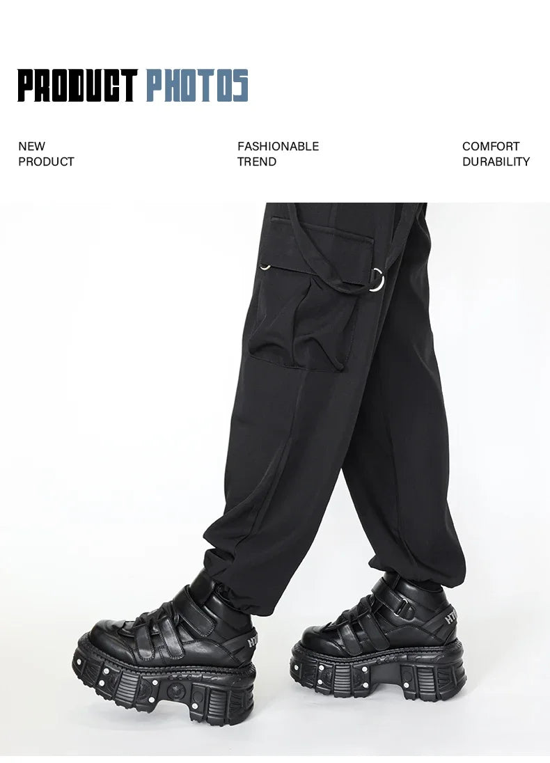 2025 New Punk Style Women Shoes Lace-up Heel Height 6CM Platform Shoes Woman Metal Decor Woman Sneakers Gothic Ankle Rock Boots