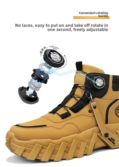 Leather High-Top Outdoor Boots For Men Ankle Hiking