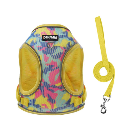 Reflective Pet Harness And Leash Set For Dogs And Cats No Pull Vest Mesh