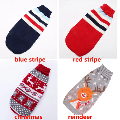 Dog Knit Winter Sweater Size XS-7XL Wool and Poly Stripe