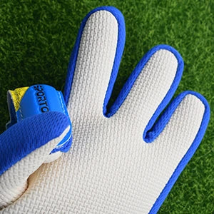 Sportout Kids Goalkeeper Gloves, Soccer Gloves with Double Wrist Protection and Non-Slip Wear Resistant Latex Material