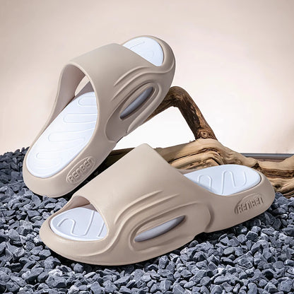 Mens Slippers Anti Slip Thick Sole PU Upper PU Insole