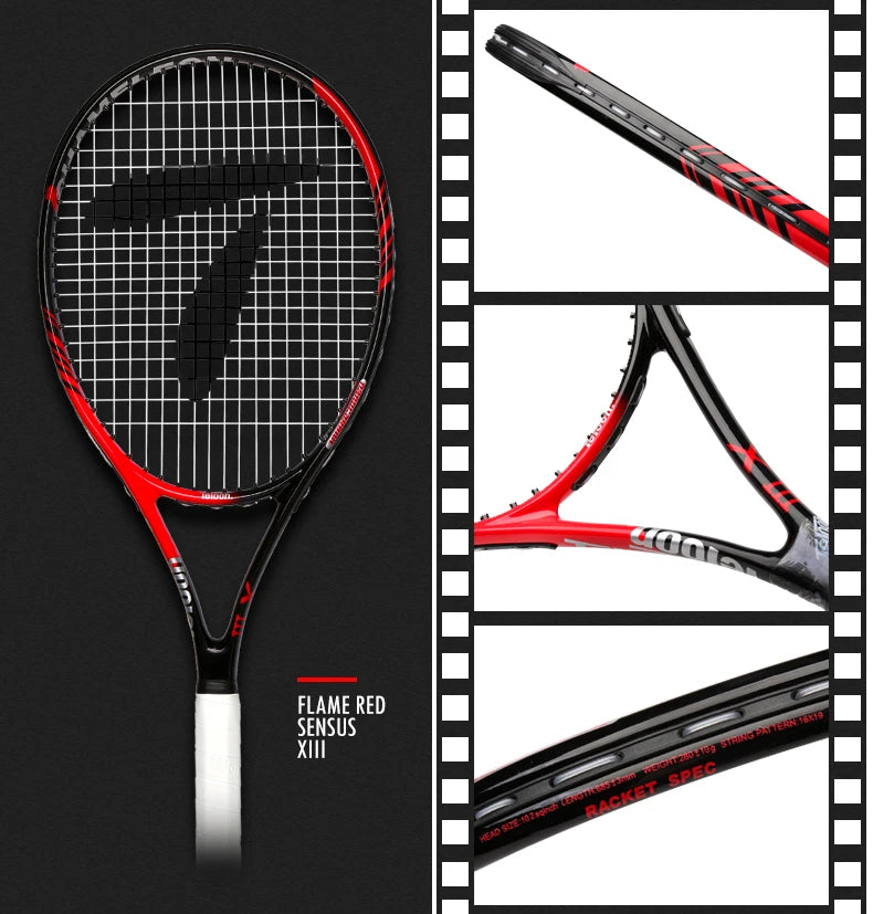 TELOON Genuine Carbon Tennis Racket Beginner College Student Men's and Women's Single with Wire Rebound Tennis Trainer Set