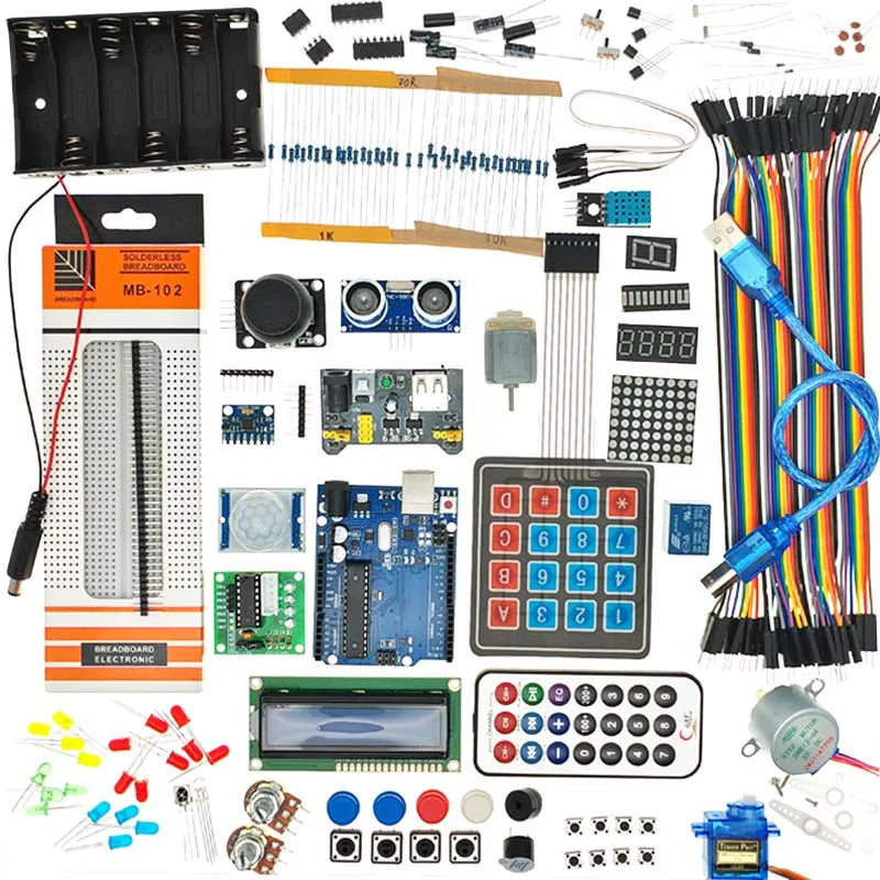 UNO R3 Project Most Complete Starter Kit with Tutorial Compatible with Arduino IDE (63 Items) DIY Electronic Kit