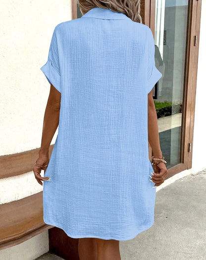 Women's Solid V-Neck Knee-Length Dress Three-Quarter Sleeves Polyester Jersey