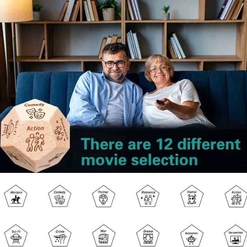 Wooden Dice for Couples, Food Decision Dice Game Gift Idea