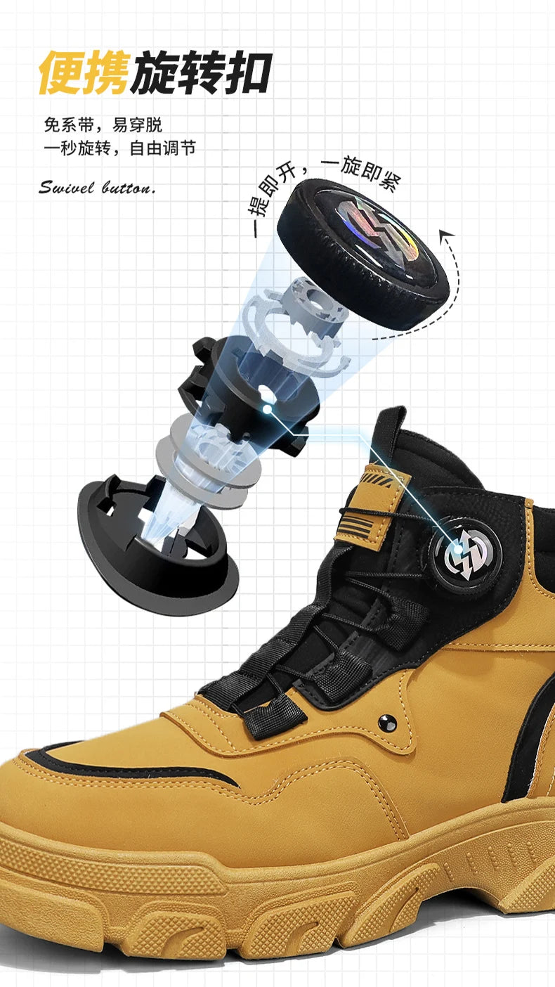 Winter Leather Boots Ankle Outdoor Work Chelsea Style