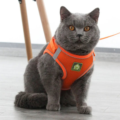 Adjustable Reflective Nylon Pet Harness And Leash Escape Proof