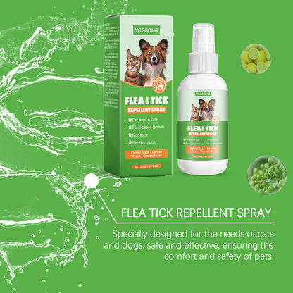 Pet Flea Mite Defense Spray 50ml Plant-Based Hypoallergenic For Dogs And Cats