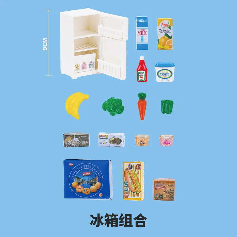 miniature items dollhouse furniture accessories living room bedroom supermarket shopping games family interaction doll kids toys