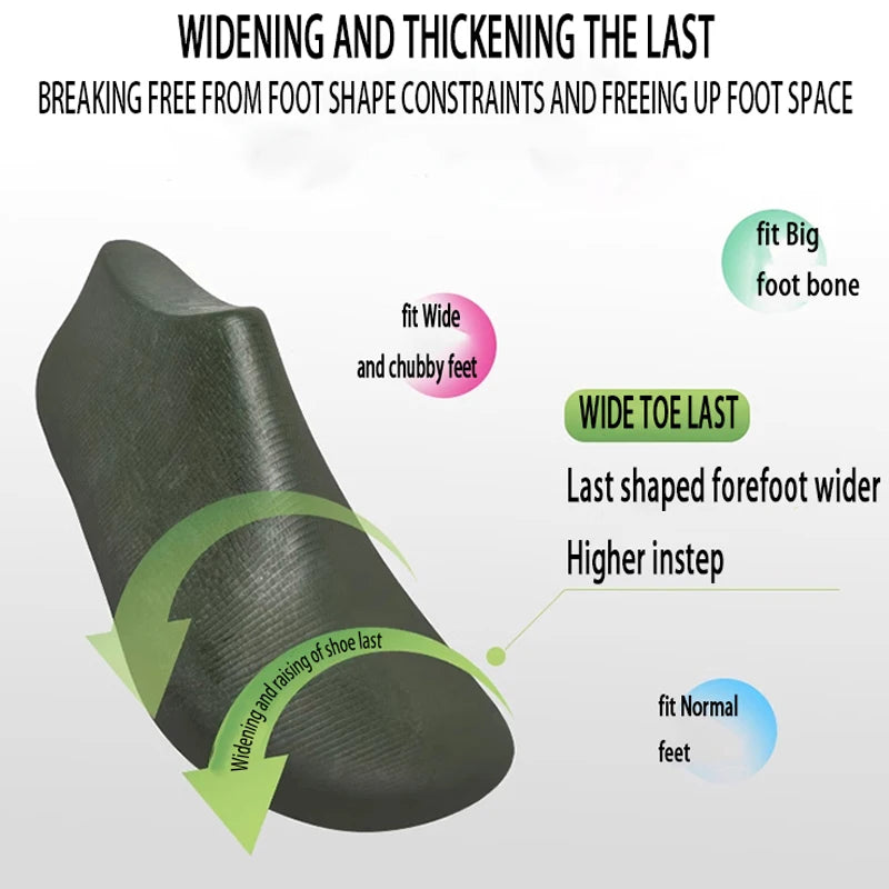 Wide-Toe Mens Walking Shoes With Breathable Mesh Microfiber